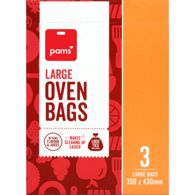Pams Large Oven Bags 350 x 430mm 3pk