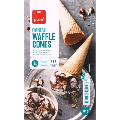 Pams Danish Waffle Cones 8 x 14g