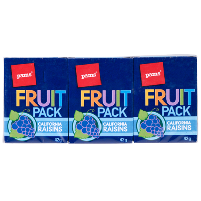 Pams Fruit Pack California Raisins 6pk