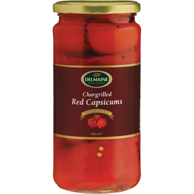 Delmaine Chargrilled Red Capsicums 680g