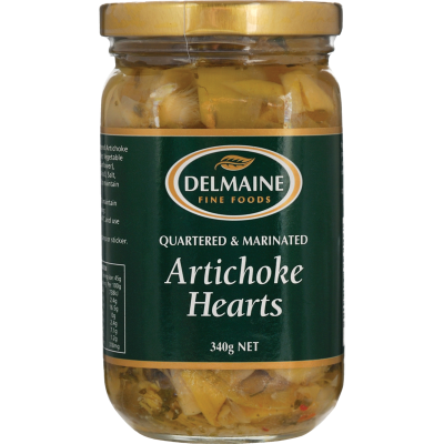 Delmaine Quartered & Marinated Artichoke Hearts 340g