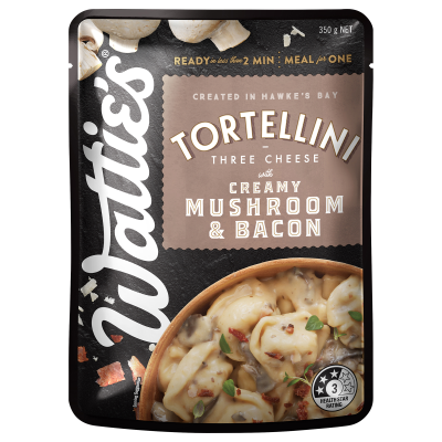 Wattie's Three Cheese Creamy Mushroom & Bacon Tortellini Pasta Meal 350g