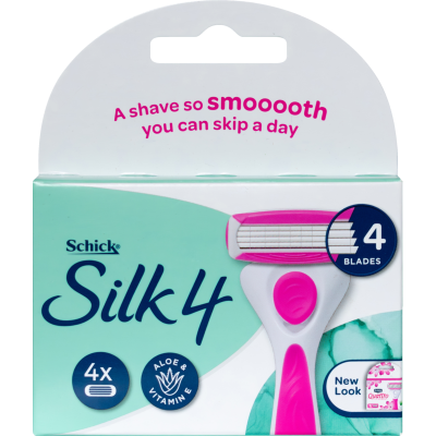 Schick Silk 4 For Women Razor Refills 4pk