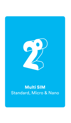 2 Degrees Multi SIM Card 1pk