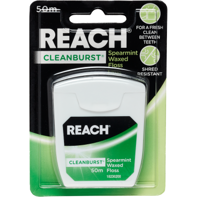 Reach Cleanburst Spearmint Waxed Dental Floss 50m