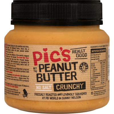 Pic's Really Good No Salt Crunchy Peanut Butter 1kg