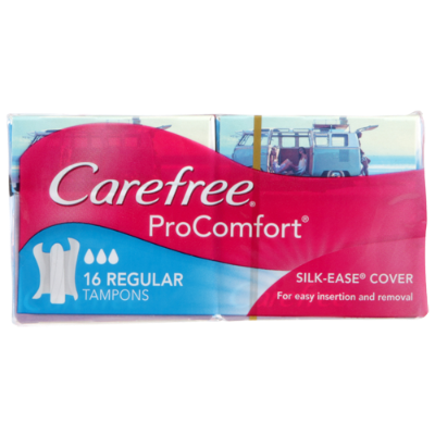 Carefree Procomfort Silk Ease  Regular Tampons 16pk