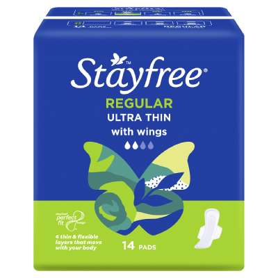 Stayfree Ultra Thin Regular Pads With Wings 14pk