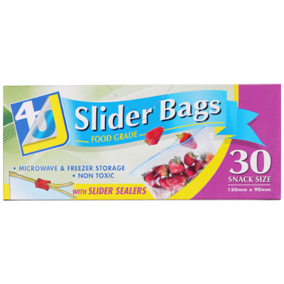 4U Slider Bags With Slider Seals 150mm x 90mm ea