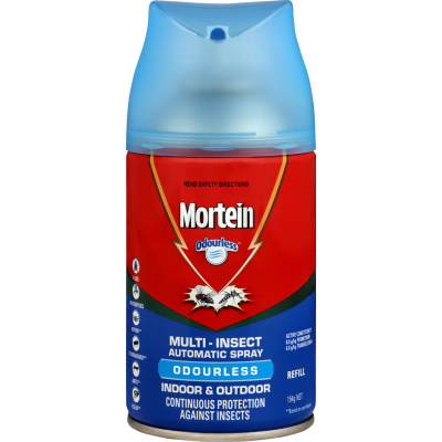 Mortein Indoor & Outdoor Odourless Multi Insect Automatic Spray Refill 154g