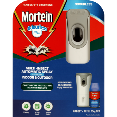 Mortein Indoor & Outdoor Odourless Prime Multi Insect Automatic Spray 154g