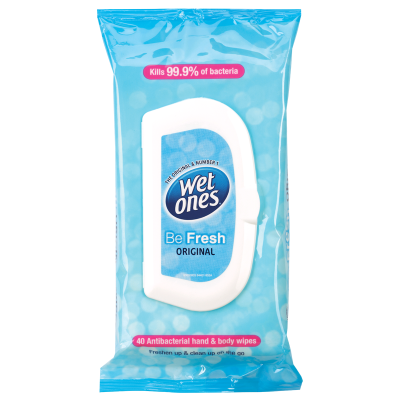 Wet Ones Be Fresh Antibacterial Hand Wipes 40pk