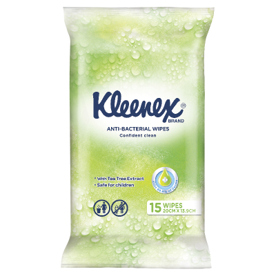 Kleenex Anti-Bacterial To-Go Wipes 15pk