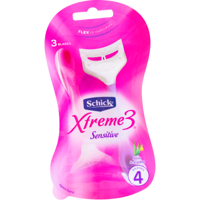 Schick Extreme 3 Sensitive Womans Razor 4pk