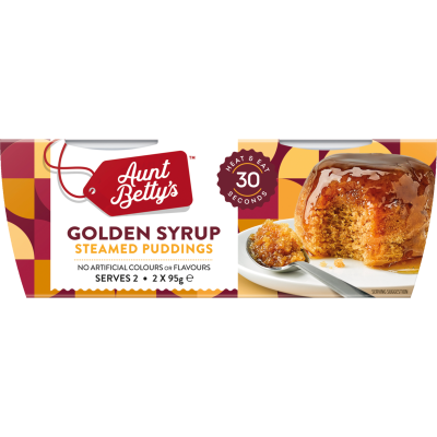 Aunt Betty's Golden Syrup Steamed Puddings 2 x 95g