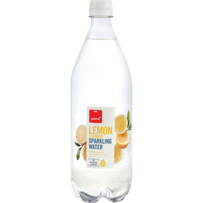 Pams Lemon Flavoured Sparkling Water 1l