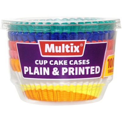 Multix Plain & Printed Cup Cake Cases 100pk