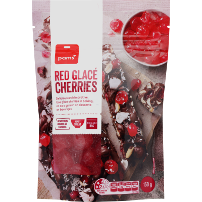 Pams Red Glace Cherries 150g