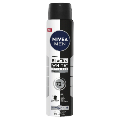 Nivea Men Black & White Invisible Original 72Hr Protection Anti-Perspirant Deodorant Aerosol 250ml