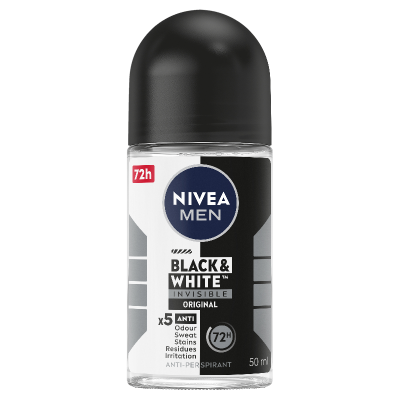 Nivea Men Invisible For Black & White Original 72Hr Protection Anti-Perspirant Deodorant Roll On 50ml