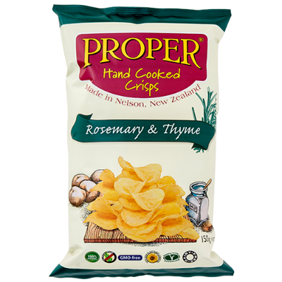Proper Crisps Rosemary & Thyme Hand Cooked Potato Crisps 150g