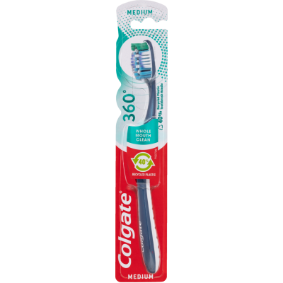 Colgate 360 Whole Mouth Clean Medium Toothbrush 1pk