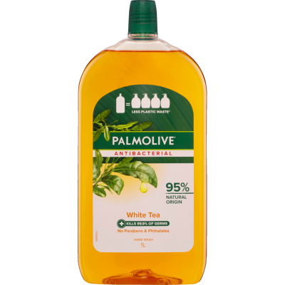 Palmolive Antibacterial White Tea Liquid Handwash Refill 1l