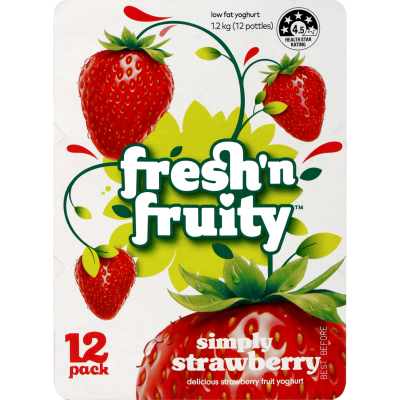 Fresh 'n Fruity Simply Strawberry Yoghurt 12 x 100g