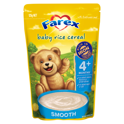 Farex Baby Rice Cereal Smooth 4+ Months 125g