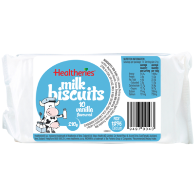 Healtheries Vanilla Flavoured MIlk Biscuits 210g