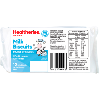 Healtheries Vanilla Flavour Milk Biscuits 210g