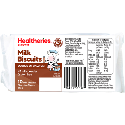 Healtheries Chocolate Flavour Milk Biscuits 210g