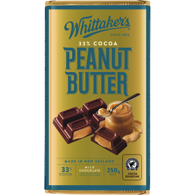 Whittaker's Peanut Butter 33% Cocoa Milk Chocolate Block 250g