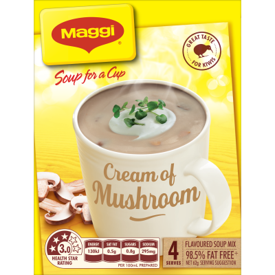 Maggi Soup For A Cup Cream Of Mushroom 4pk