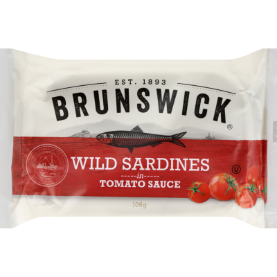 Brunswick Wild Sardines In Tomato Sauce 106g