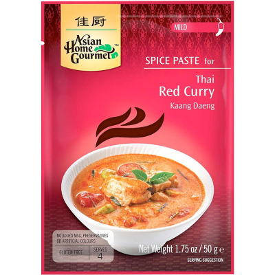 Asian Home Gourmet Thai Kaang Daeng Red Curry Mild Spice Paste 50g