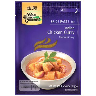 Asian Home Gourmet Spice Paste Indian Chicken Curry Mild 50g