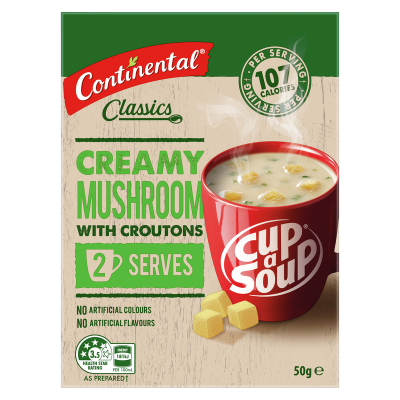 Continental Creamy Mushroom With Croutons Cup a Soup 50g