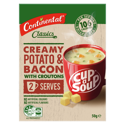 Continental Creamy Potato & Bacon With Croutons Cup a Soup 2 x 25g