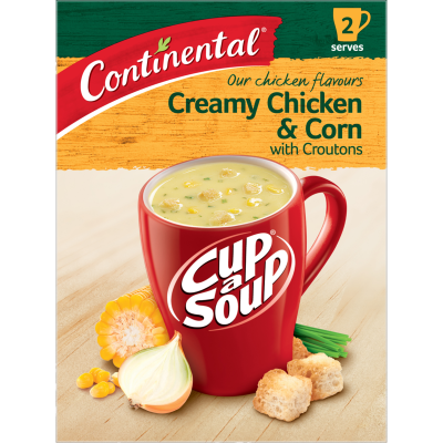 Continental Creamy Chicken & Corn With Croutons Cup a Soup 2pk