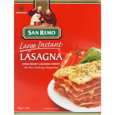 San Remo Large Instant Lasagna Pasta Sheets 250g