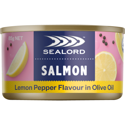 Sealord Lemon Pepper Flavour In Olive Oil Salmon 85g