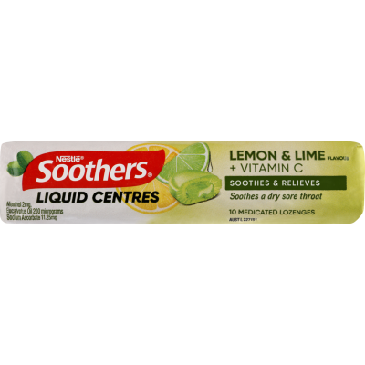 Nestle Soothers Liquid Centred Lemon & Lime Flavour Lozenges 10pk