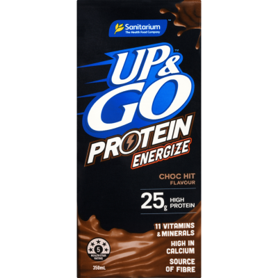 Sanitarium Up & Go Protein Energize Choc Hit Flavour Liquid Breakfast 350ml