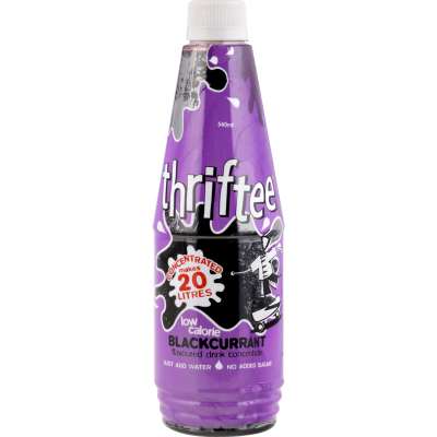 Thriftee Low Calorie Blackcurrant Flavoured Drink Concentrate 540ml