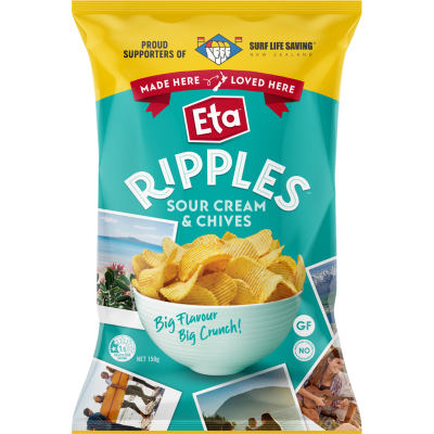 Eta Ripple Cut Sour Cream & Chives Potato Chips 150g