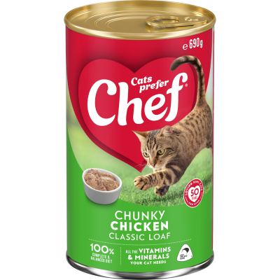 Chef Chunky Chicken Classic Loaf Cat Food 690g