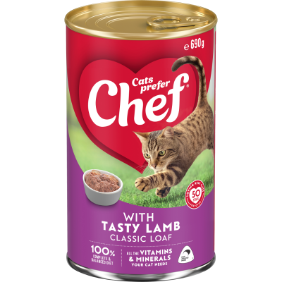 Chef Tasty Lamb Classic Loaf Cat Food 690g