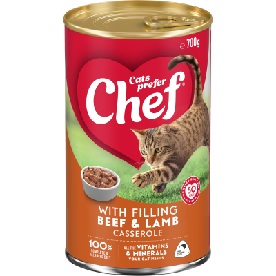 Chef Filling Beef & Lamb Casserole Cat Food 700g