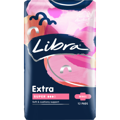 Libra Extra Super Pads With Wings 12pk